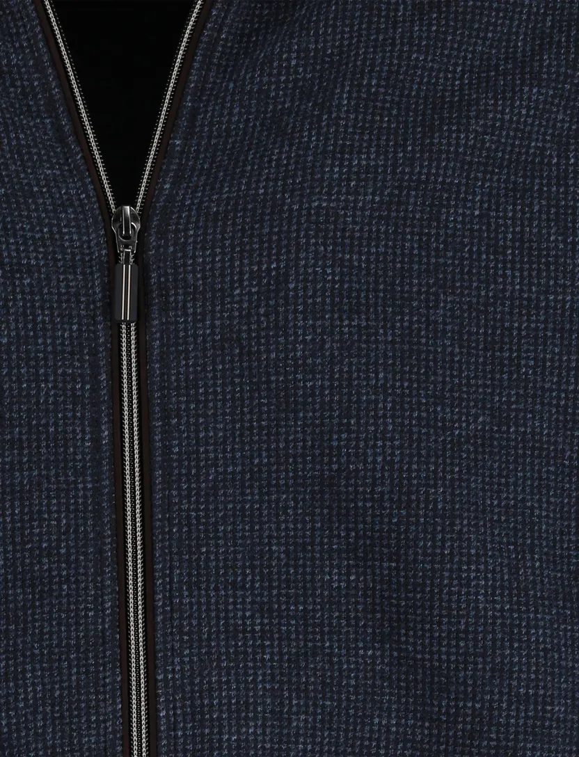 Baileys vest effen navy normale fit katoen