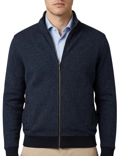 Baileys Baileys vest normale fit katoen navy
