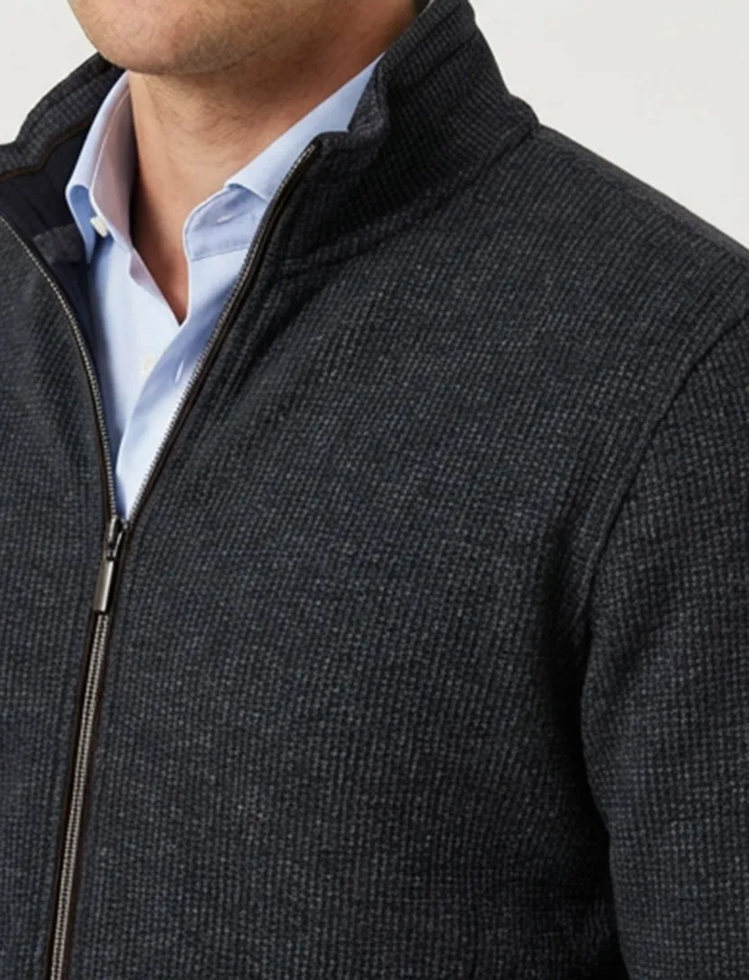 Baileys navy effen vest katoen normale fit