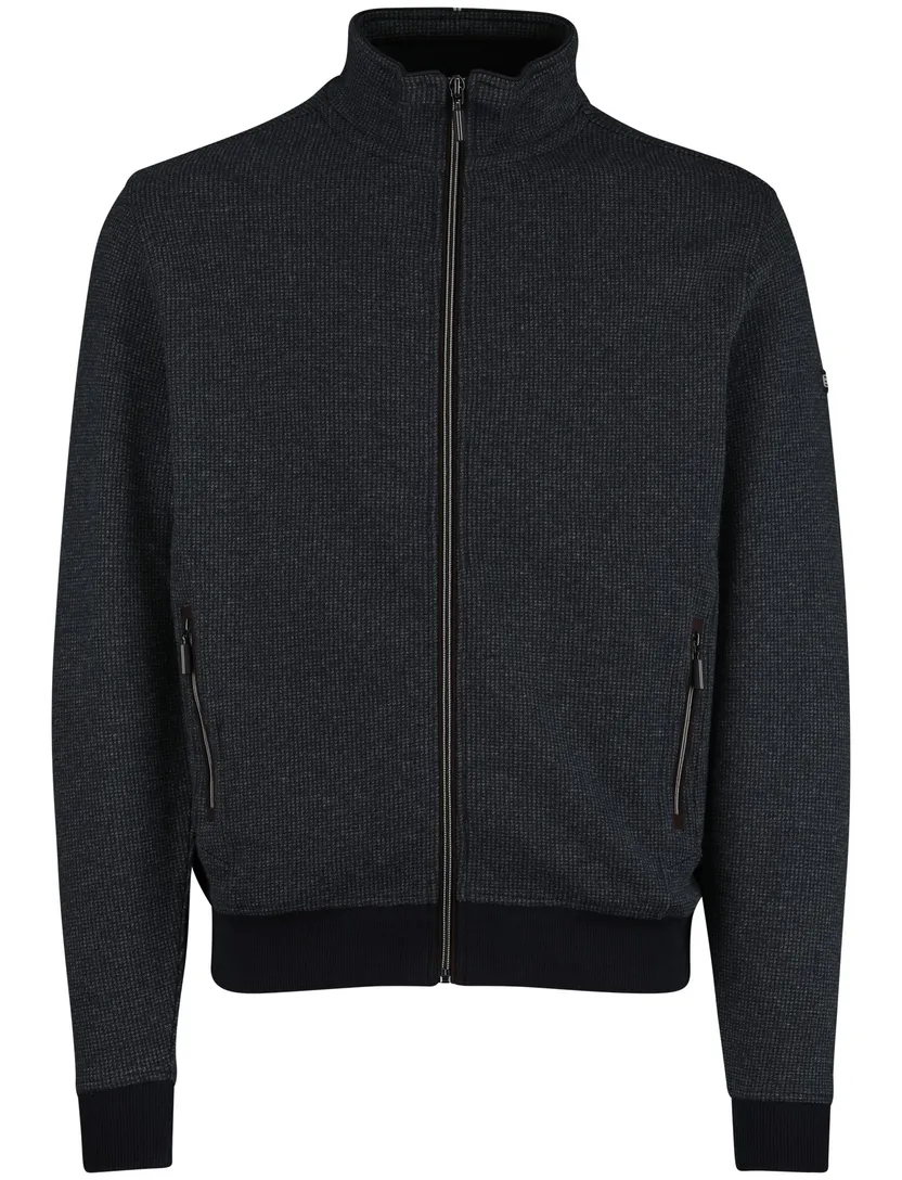 Baileys navy effen vest katoen normale fit