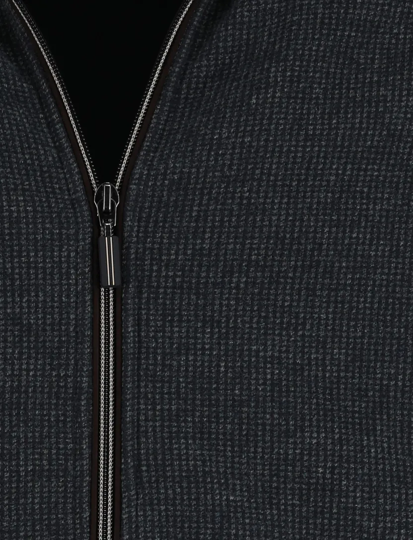 Baileys navy effen vest katoen normale fit