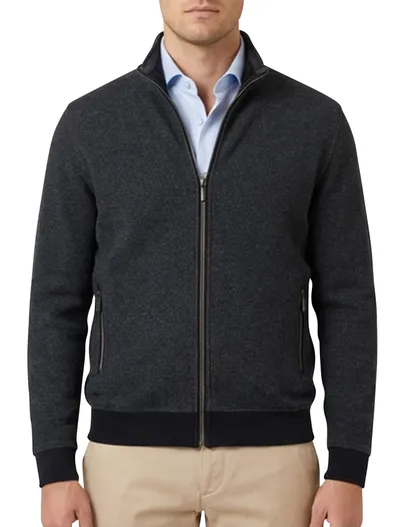 Baileys Baileys vest navy effen katoen normale fit