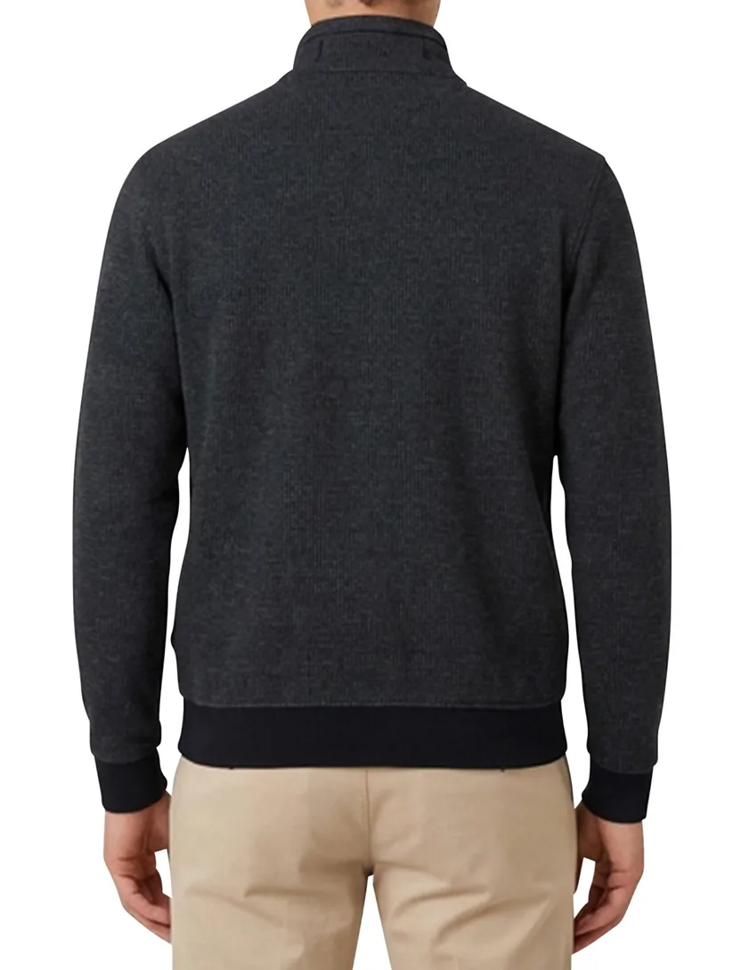 Baileys navy effen vest katoen normale fit
