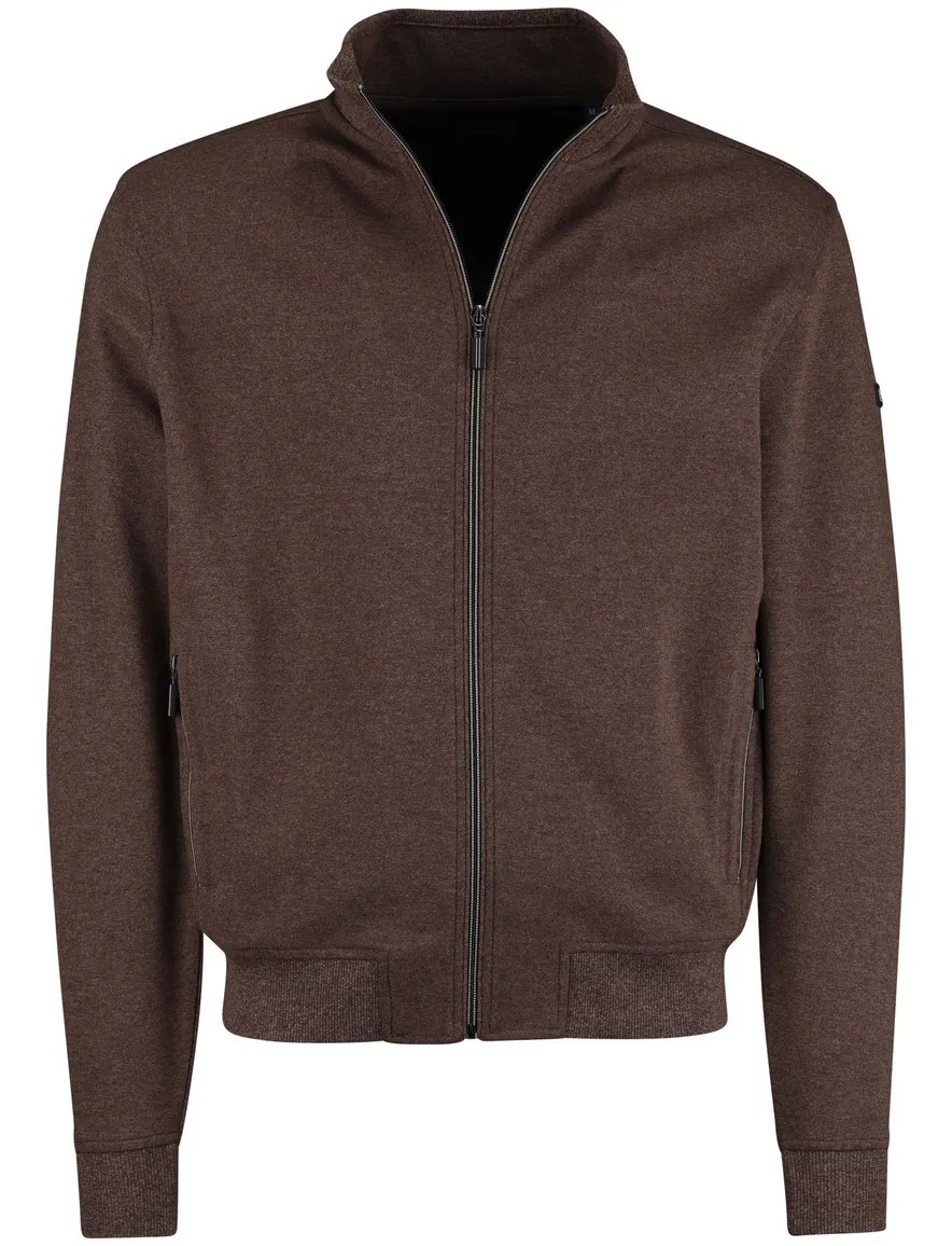 Baileys bruin effen vest normale fit katoen