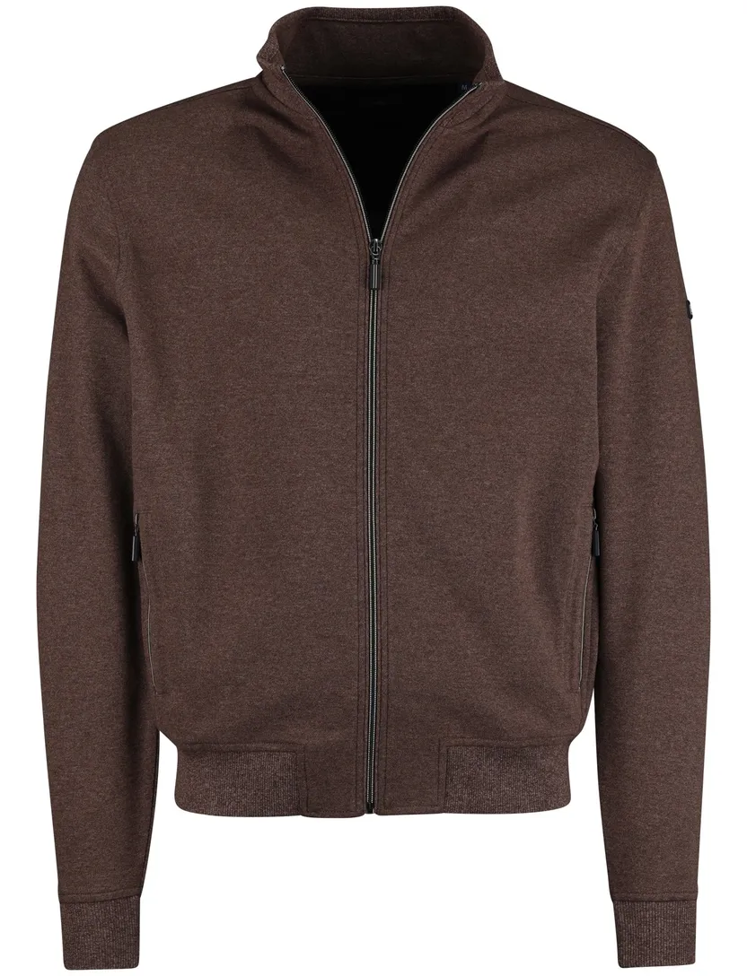 Katoenen vest bruin effen Baileys normale fit