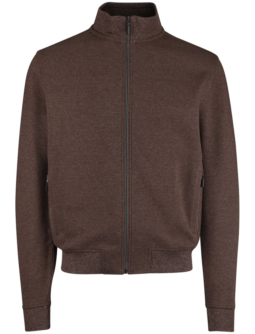 Katoenen vest bruin effen Baileys normale fit