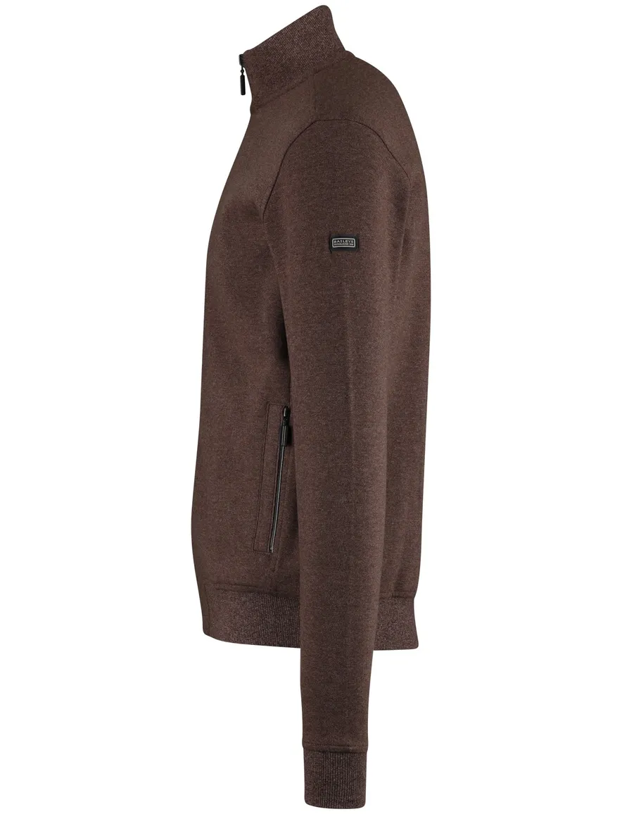 Baileys bruin effen vest normale fit katoen