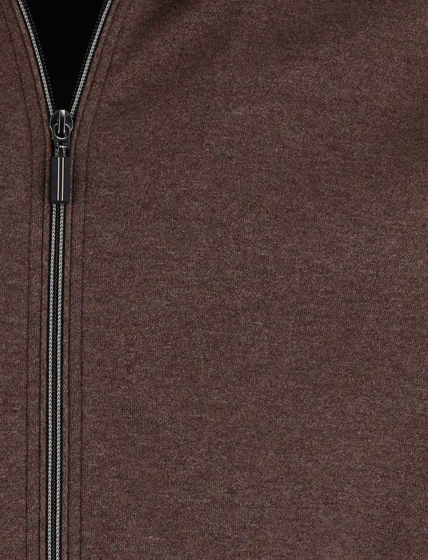 Katoenen vest bruin effen Baileys normale fit