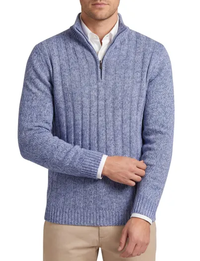 Baileys Baileys half zip trui blauw gebreid