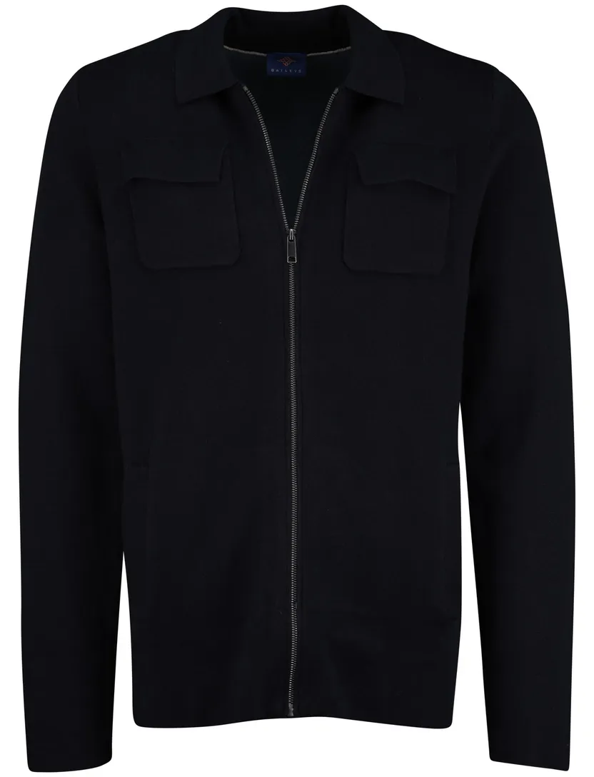 Baileys vest normale fit katoen effen donkerblauw