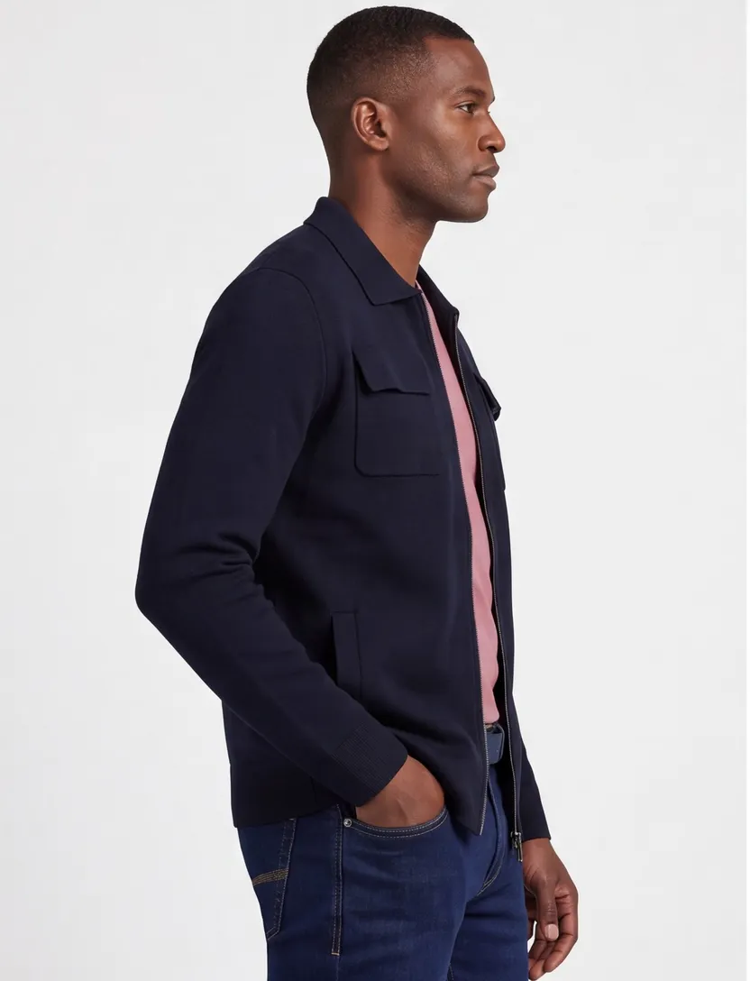 Baileys vest normale fit katoen effen donkerblauw