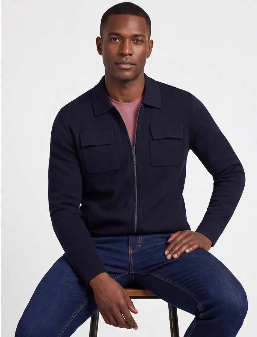 Baileys vest normale fit katoen effen donkerblauw