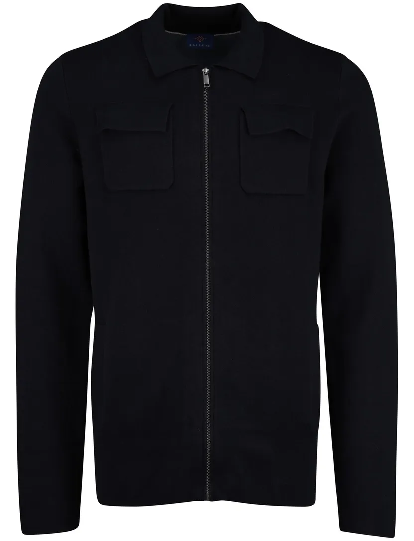 Baileys vest normale fit katoen effen donkerblauw