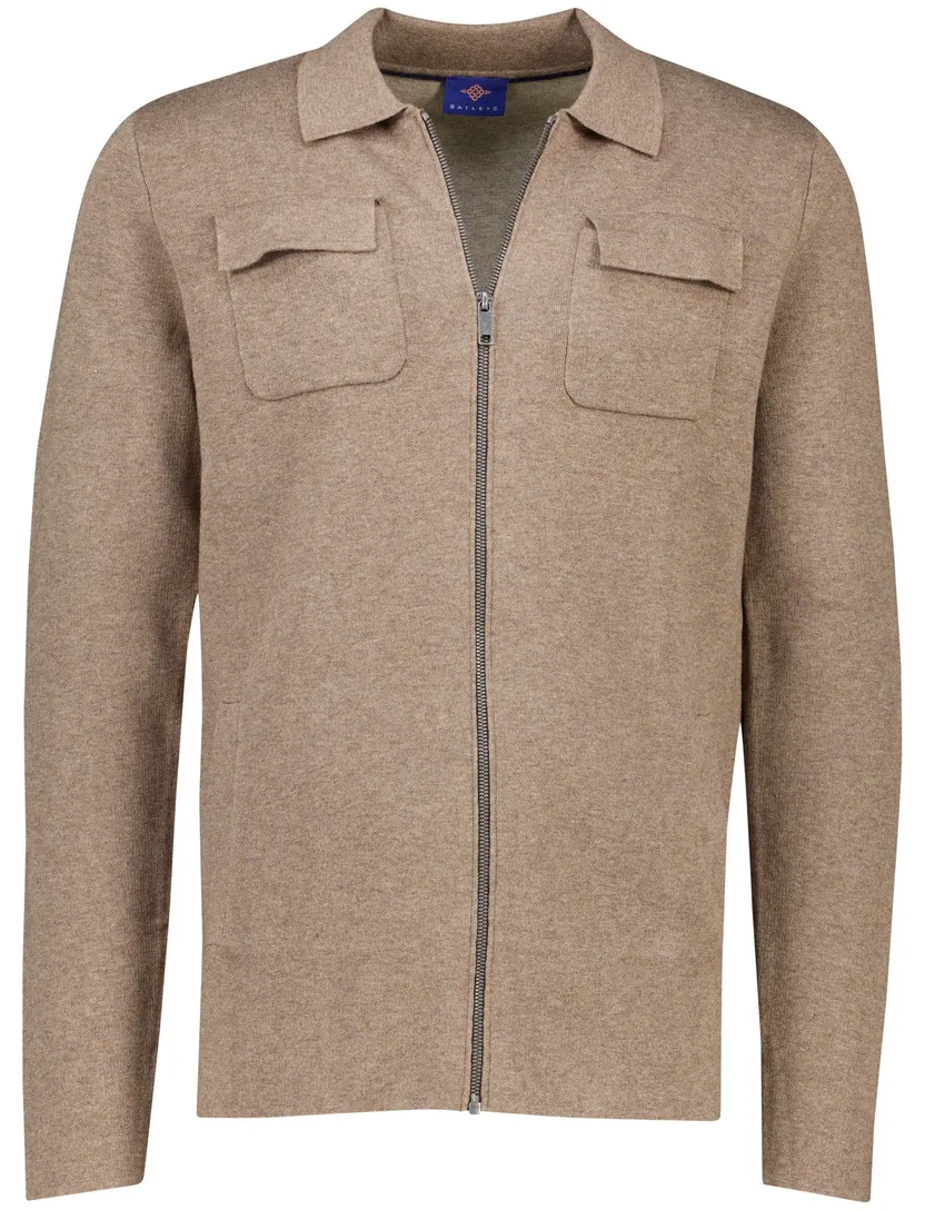 Overshirt Baileys kasmjier extra lang taupe