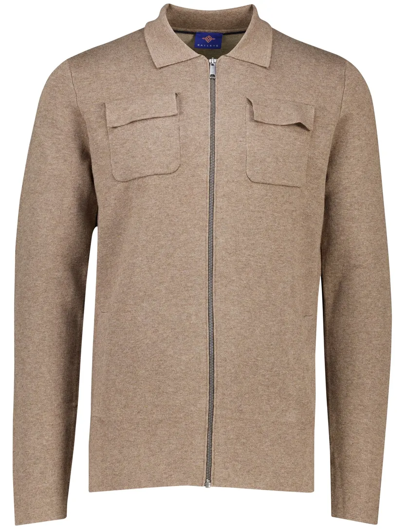 Overshirt Baileys kasmjier extra lang taupe