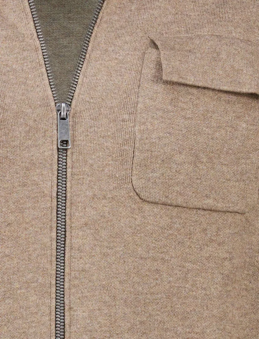 Overshirt Baileys kasmjier extra lang taupe