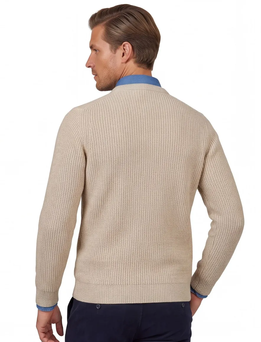 Baileys trui extra lang beige gestreepte textuur
