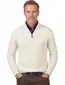 Baileys trui wit extra lang textuur half zip effen