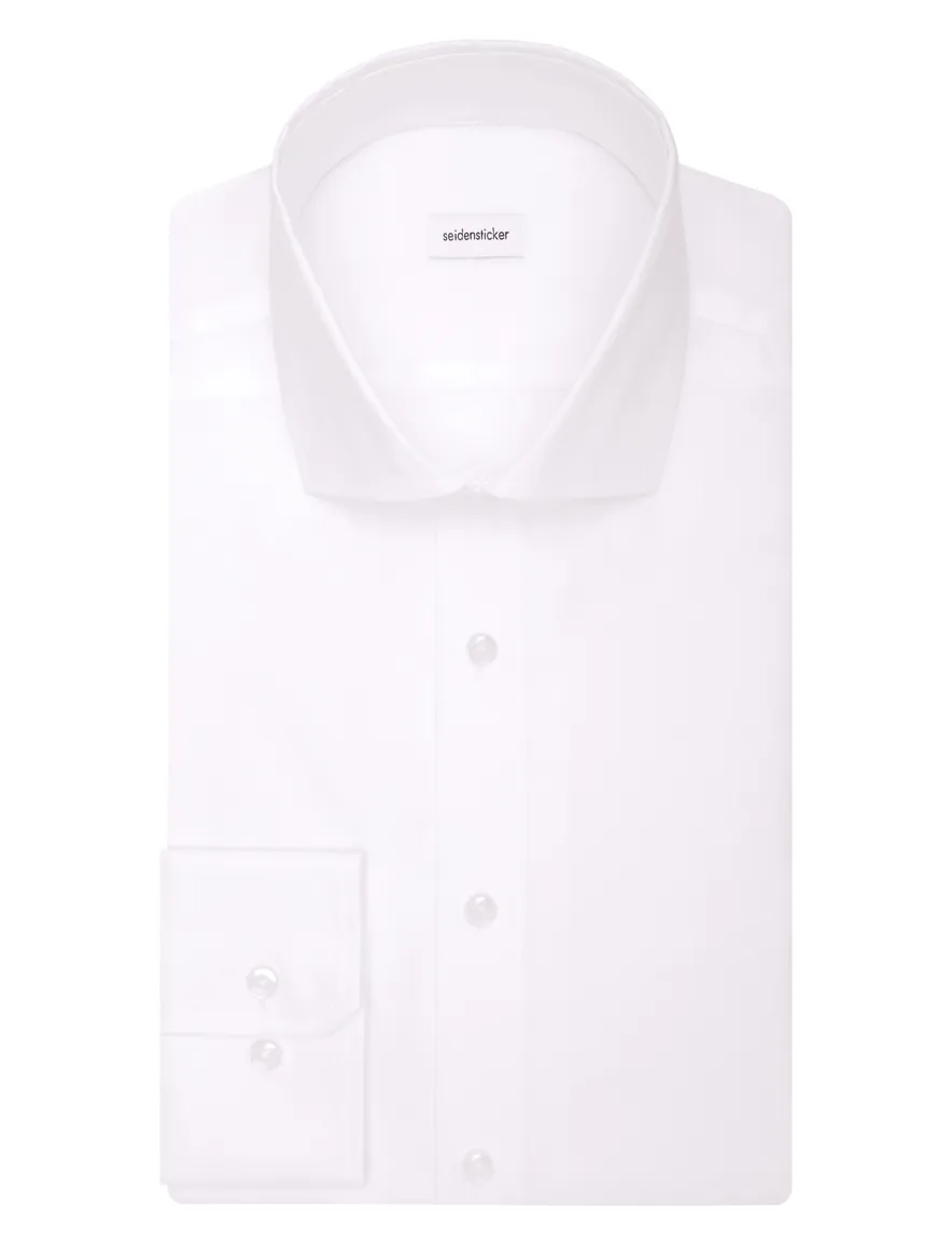Seidensticker slim fit business overhemd wit effen