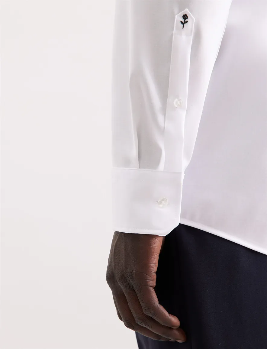 Seidensticker slim fit business overhemd wit effen