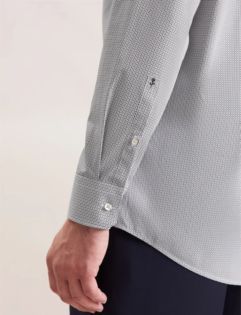 business overhemd Seidensticker Slim Fit donkerblauw
