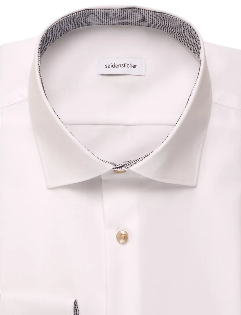 katoenen overhemd Seidensticker Slim Fit wit effen