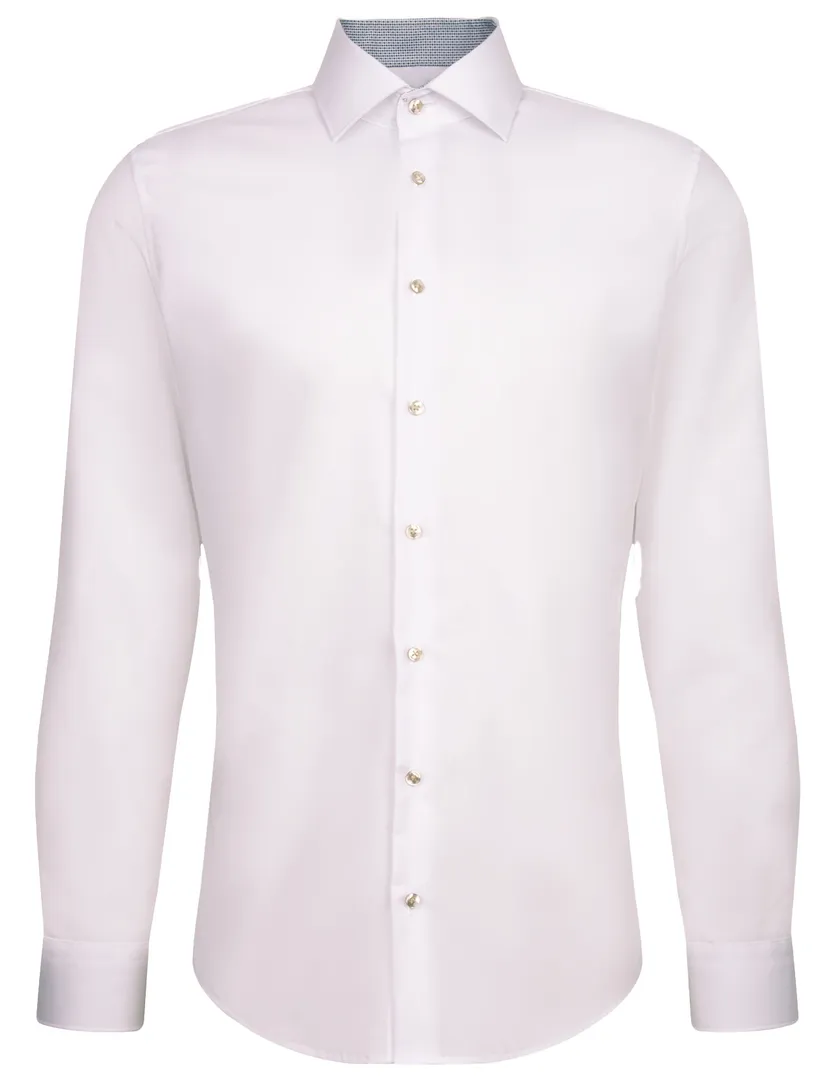 katoenen overhemd Seidensticker Slim Fit wit effen