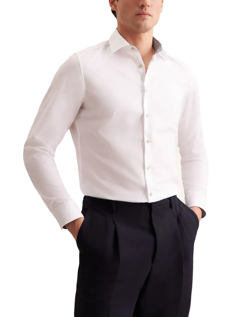 katoenen overhemd Seidensticker Slim Fit wit effen