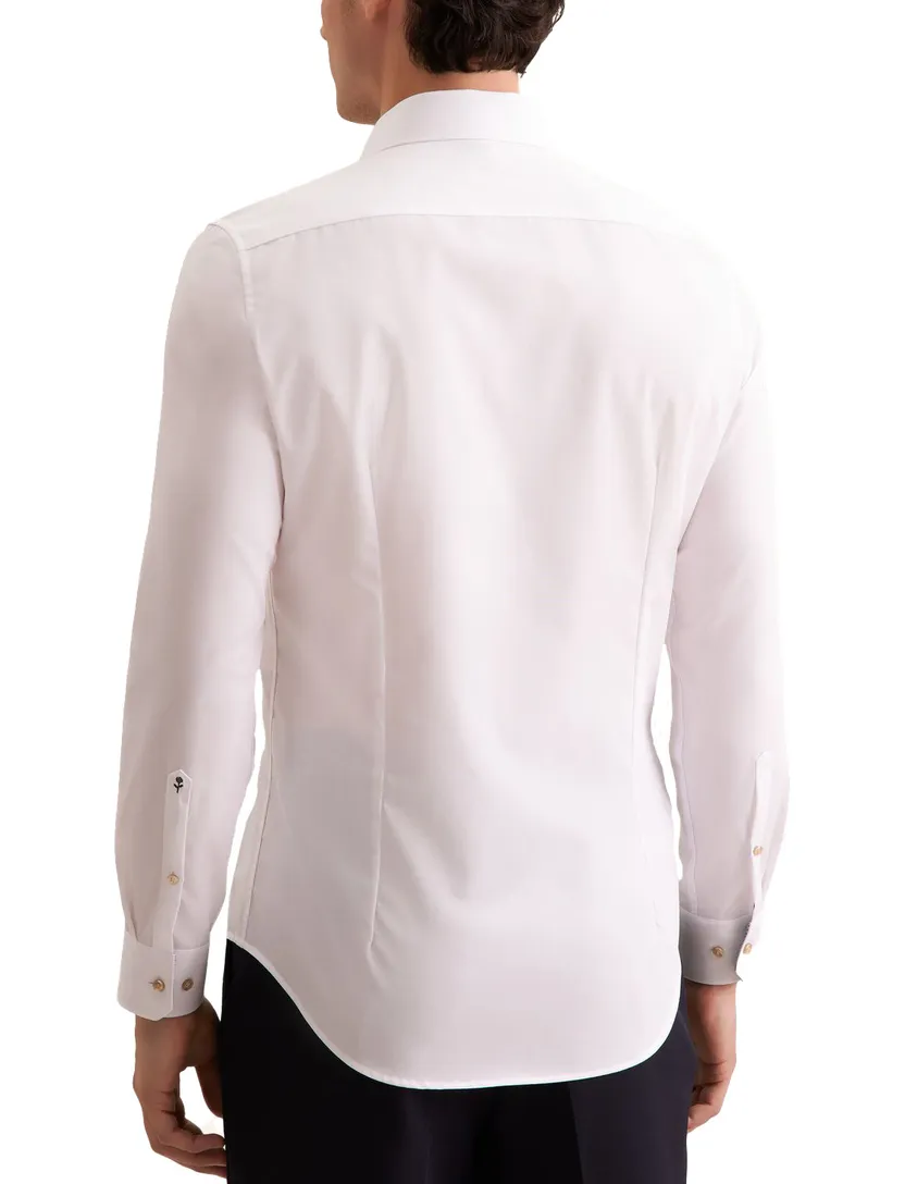 katoenen overhemd Seidensticker Slim Fit wit effen