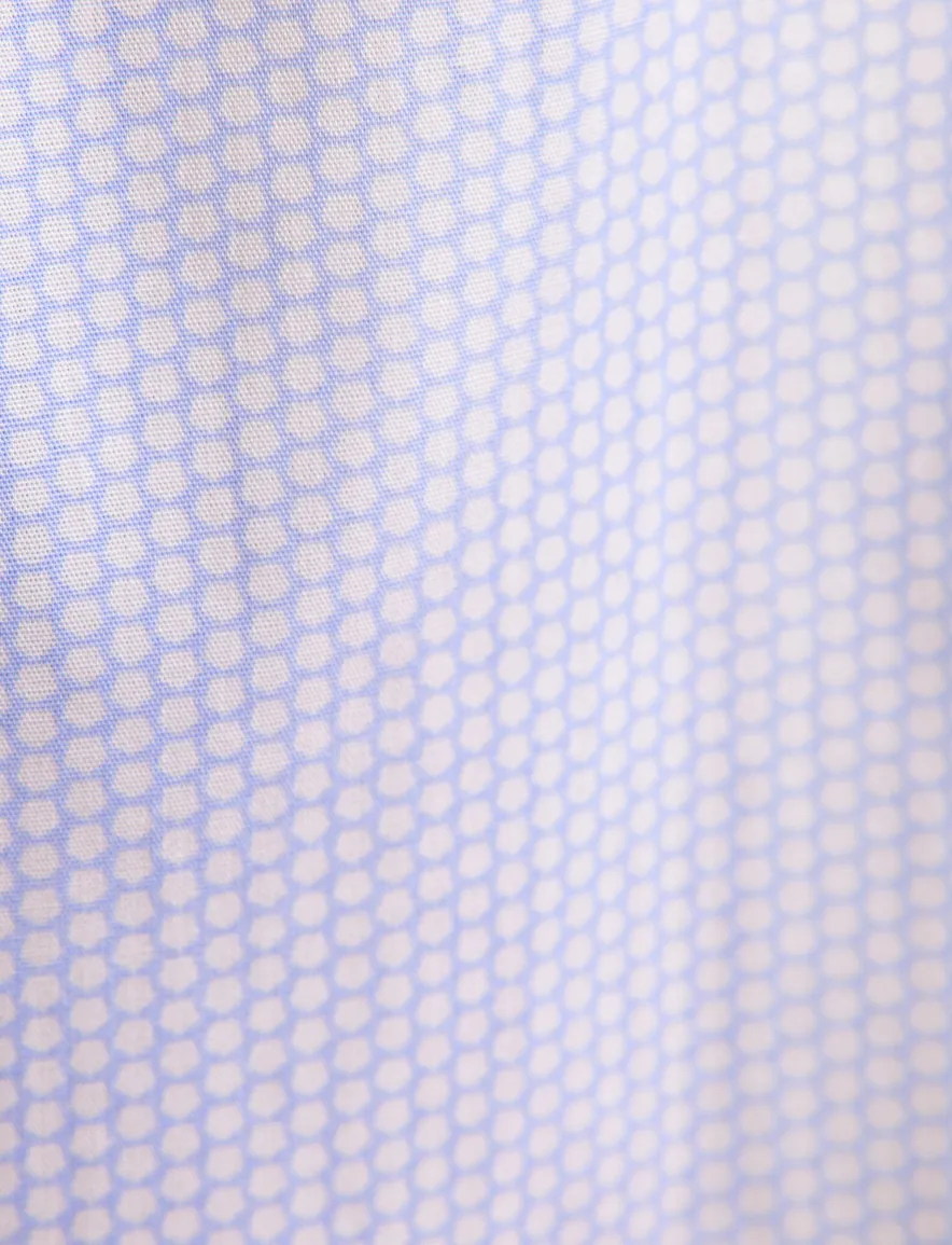 Seidensticker overhemd lichtblauw geprint katoen