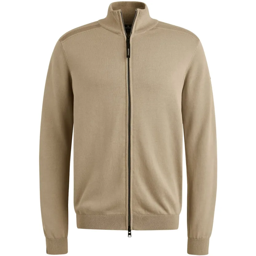Vanguard vest effen bruin Regular Fit katoen