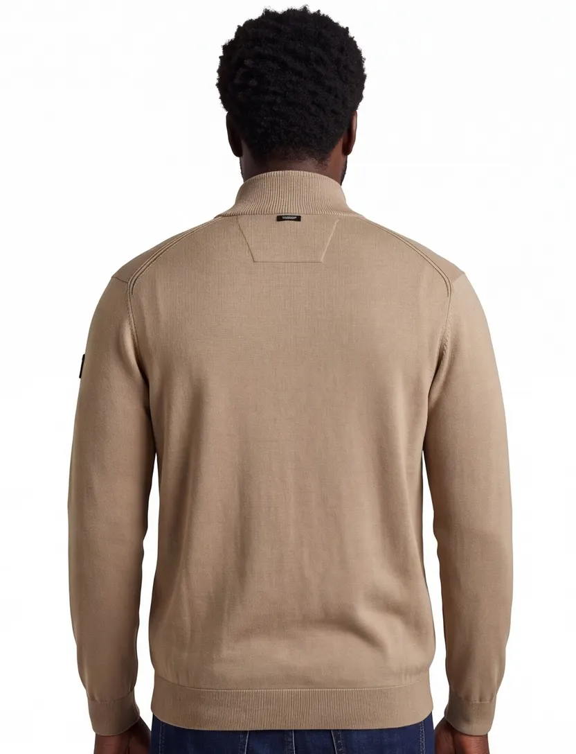 Vanguard vest effen bruin Regular Fit katoen
