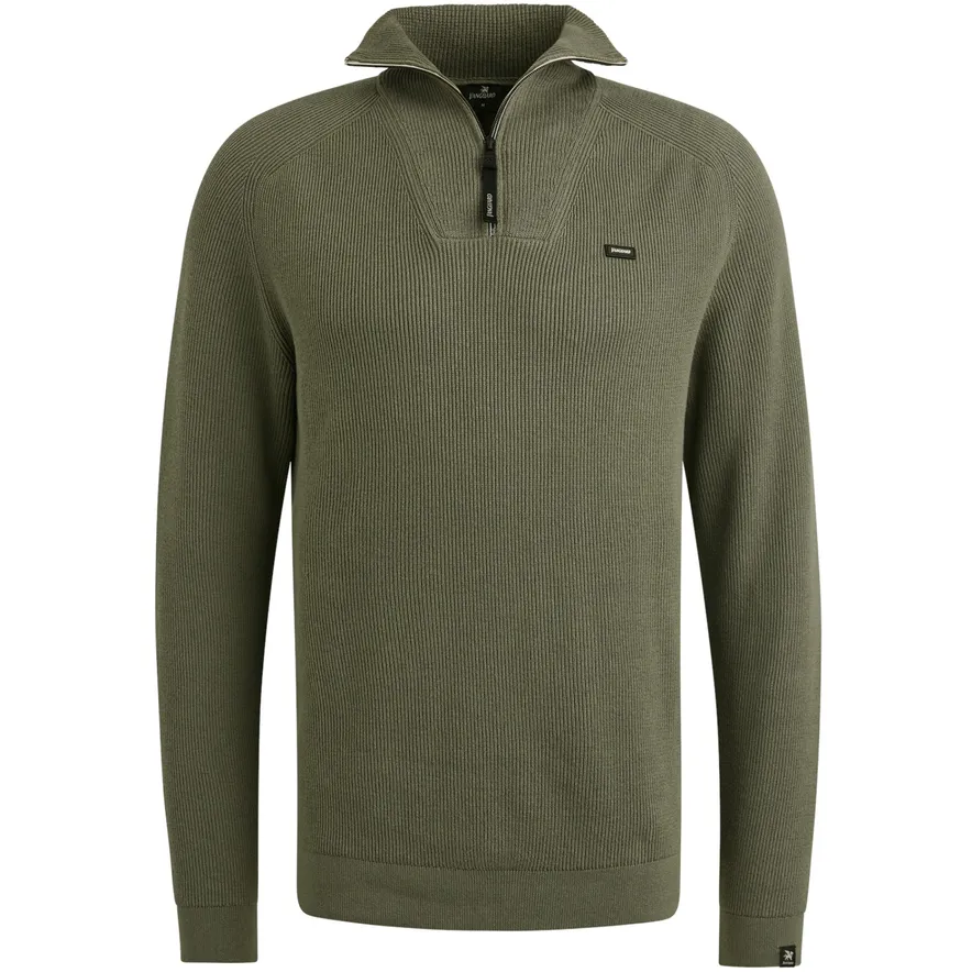 Vanguard trui groen half zip gebreid katoen