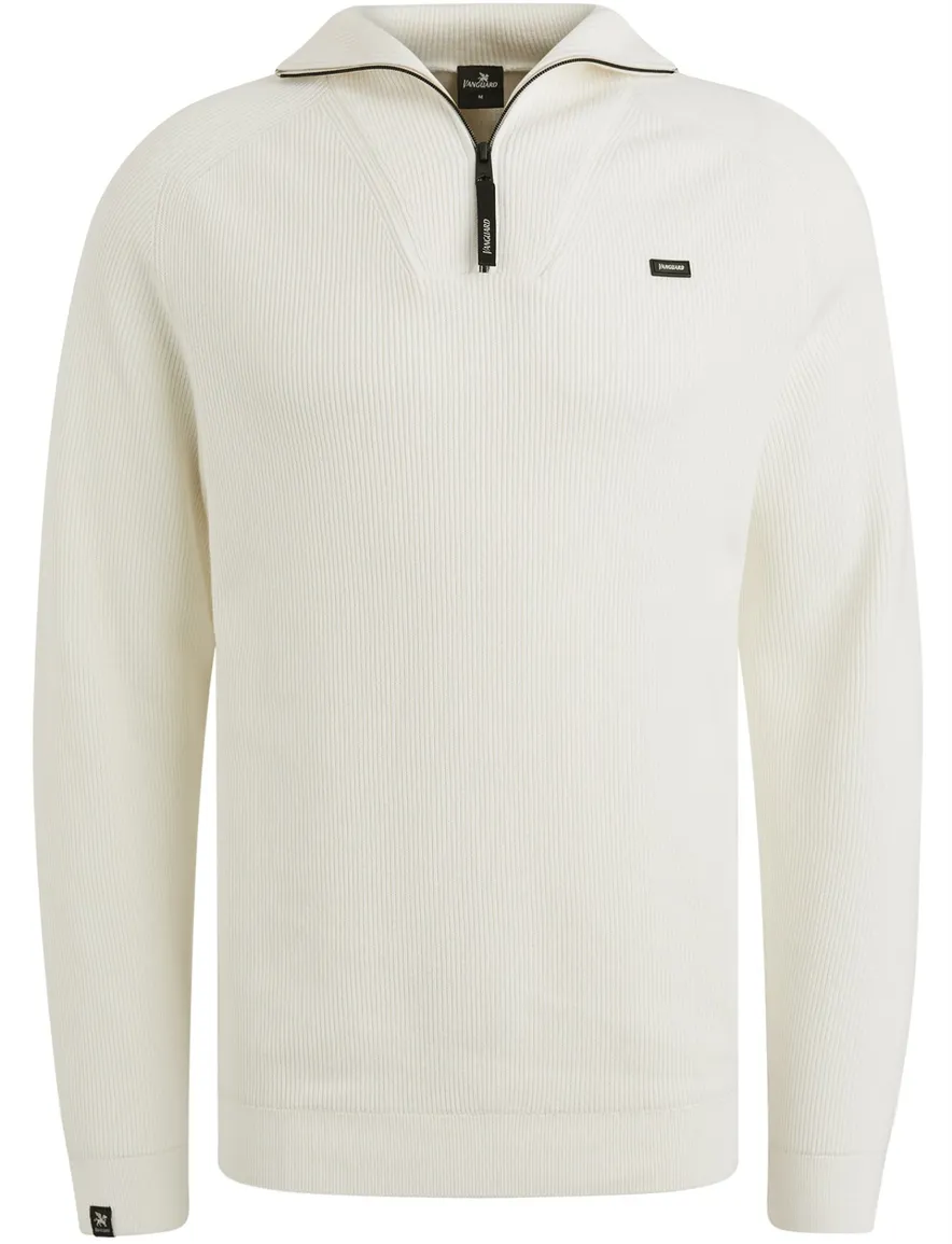 Vanguard trui half zip wit gebreid katoen
