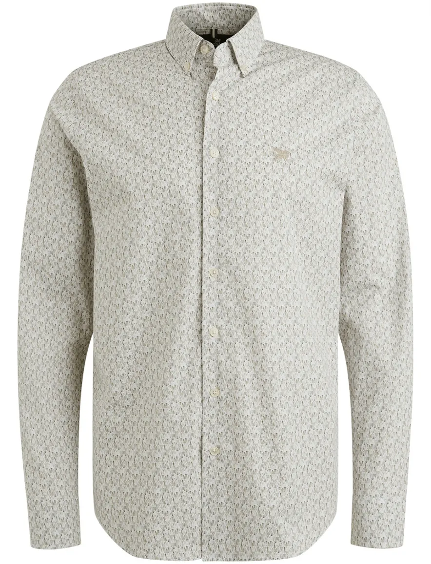 Vanguard overhemd geprint creme Slim Fit lange mouw