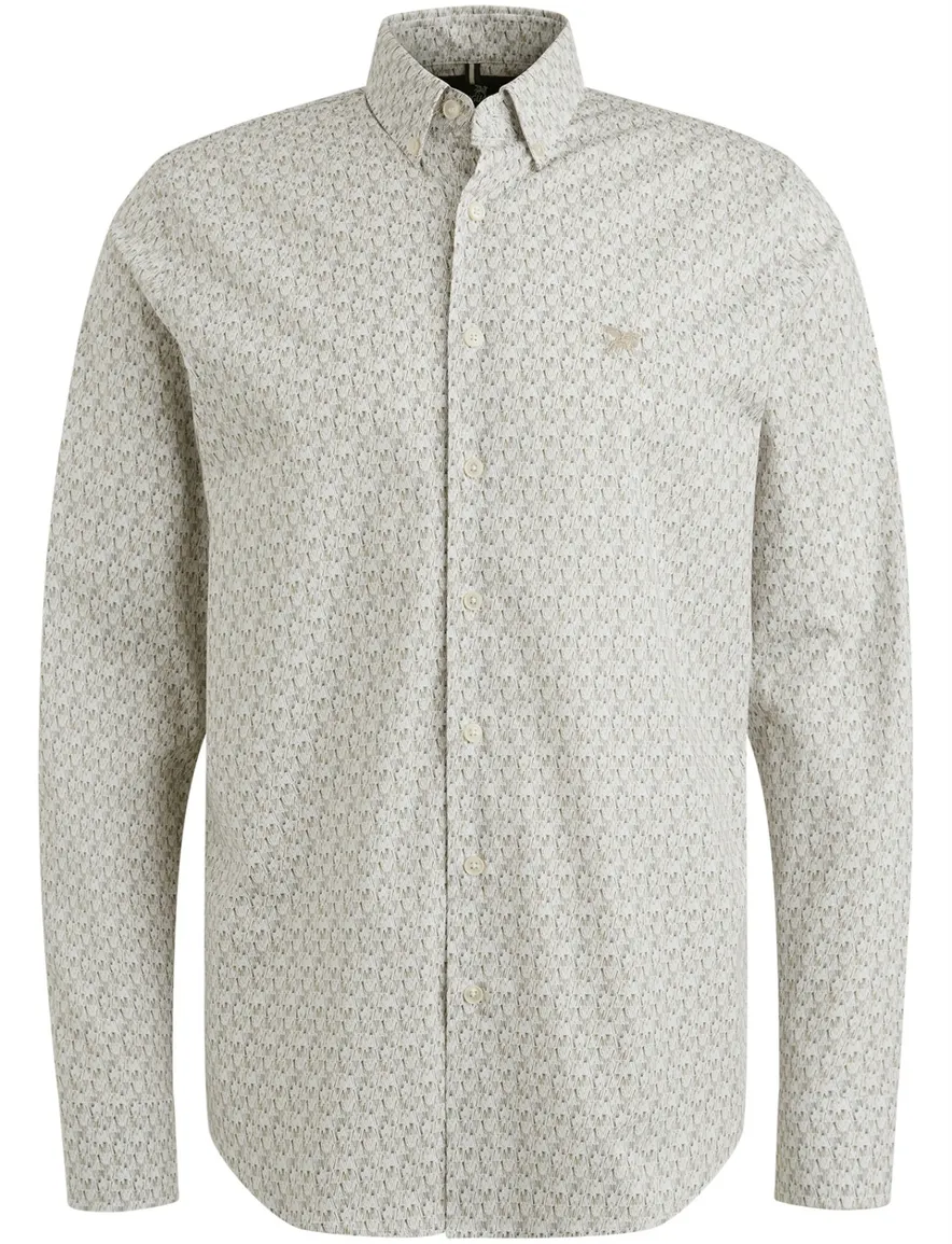 Vanguard overhemd geprint grijs Slim Fit lange mouw