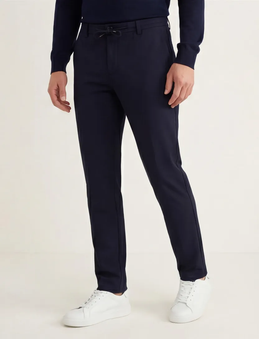 Vanguard chino navy V12 Tech Stretch slim fit effen