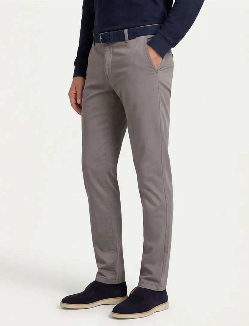 Vanguard broek grijs V9 Dobbey Stretch Regular Fit effen