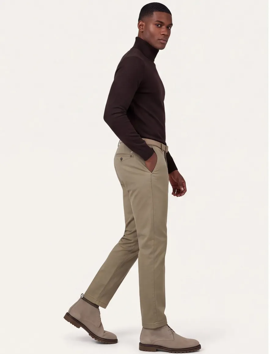 Vanguard broek bruin V9 Dobbey Stretch Regular Fit effen