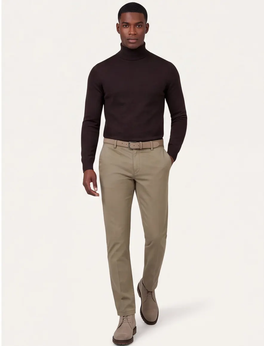 Vanguard broek bruin V9 Dobbey Stretch Regular Fit effen