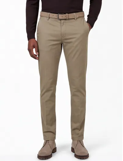 Vanguard Vanguard broek bruin V9 Dobbey Stretch Regular Fit effen