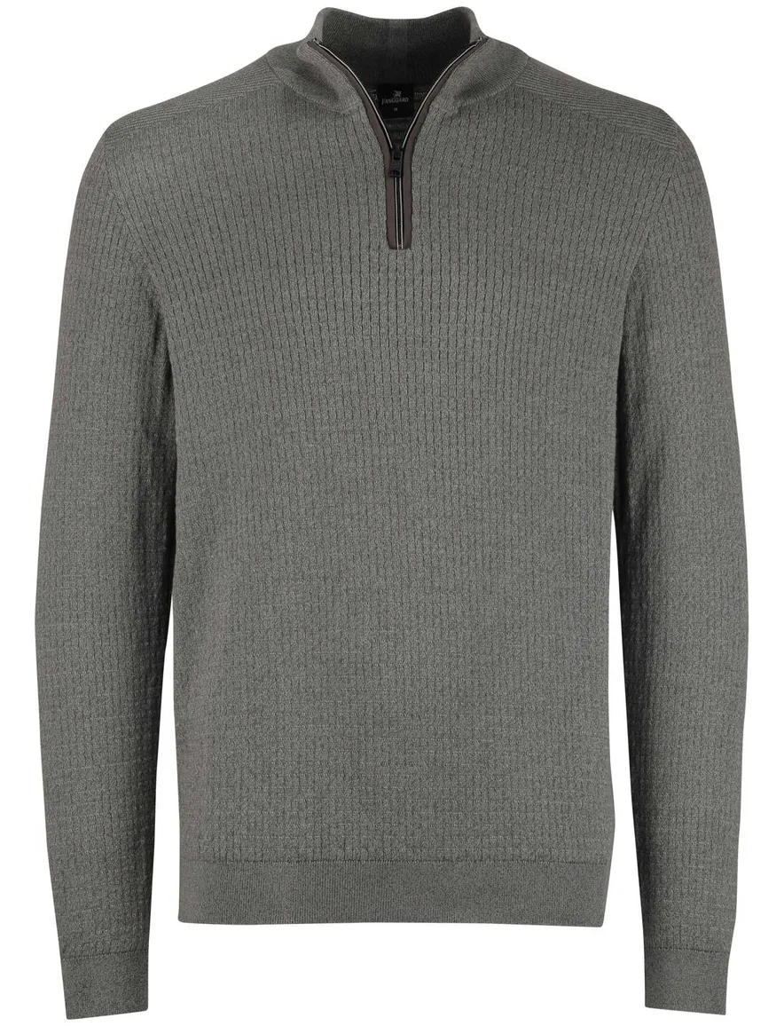 Vanguard half zip trui grijs gebreid