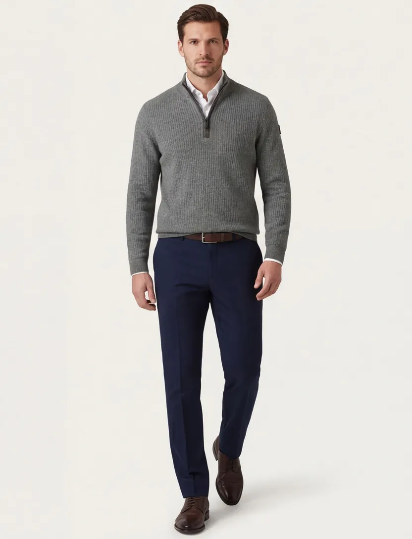 Vanguard half zip trui groen katoen