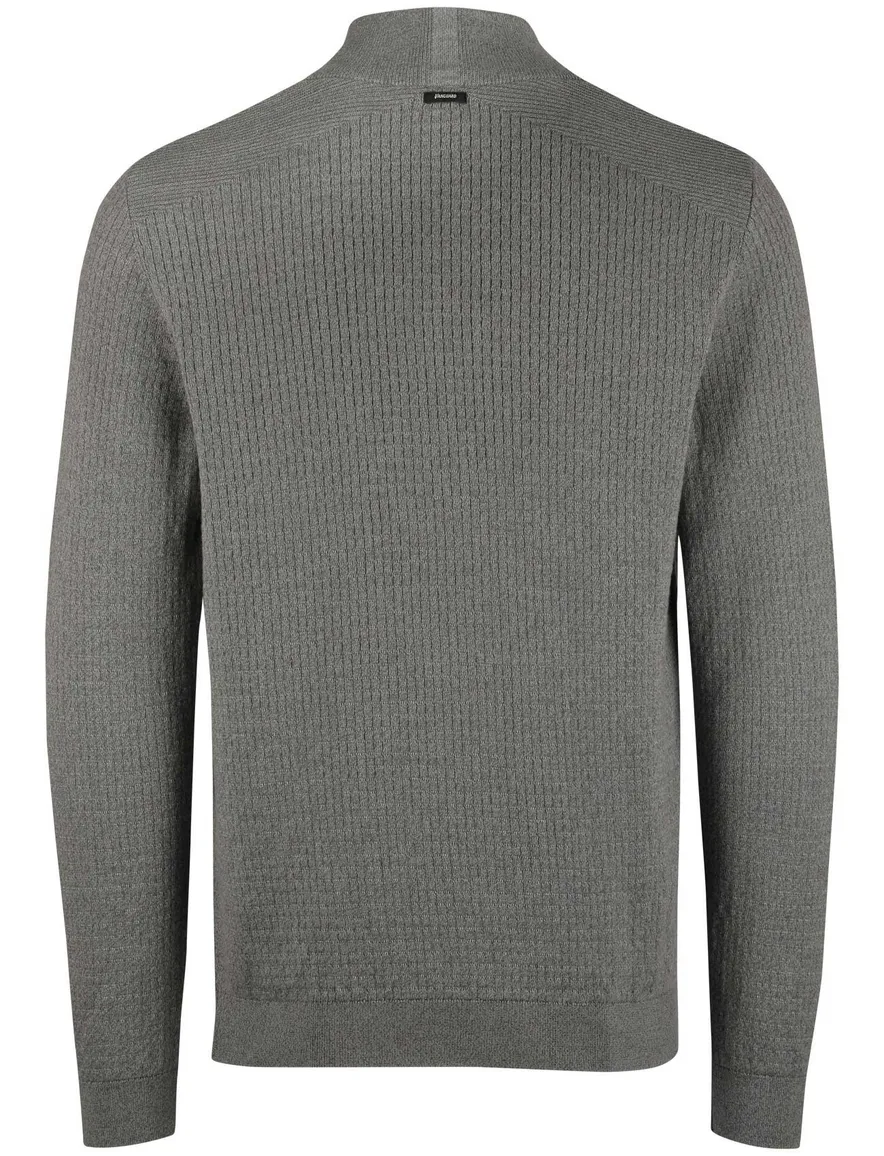 Vanguard half zip trui grijs gebreid