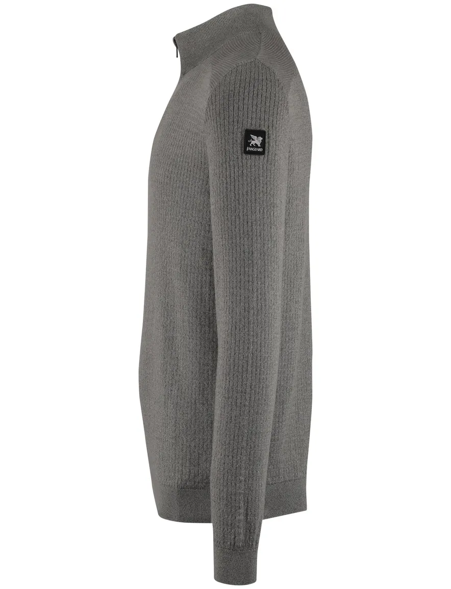 Vanguard half zip trui grijs gebreid
