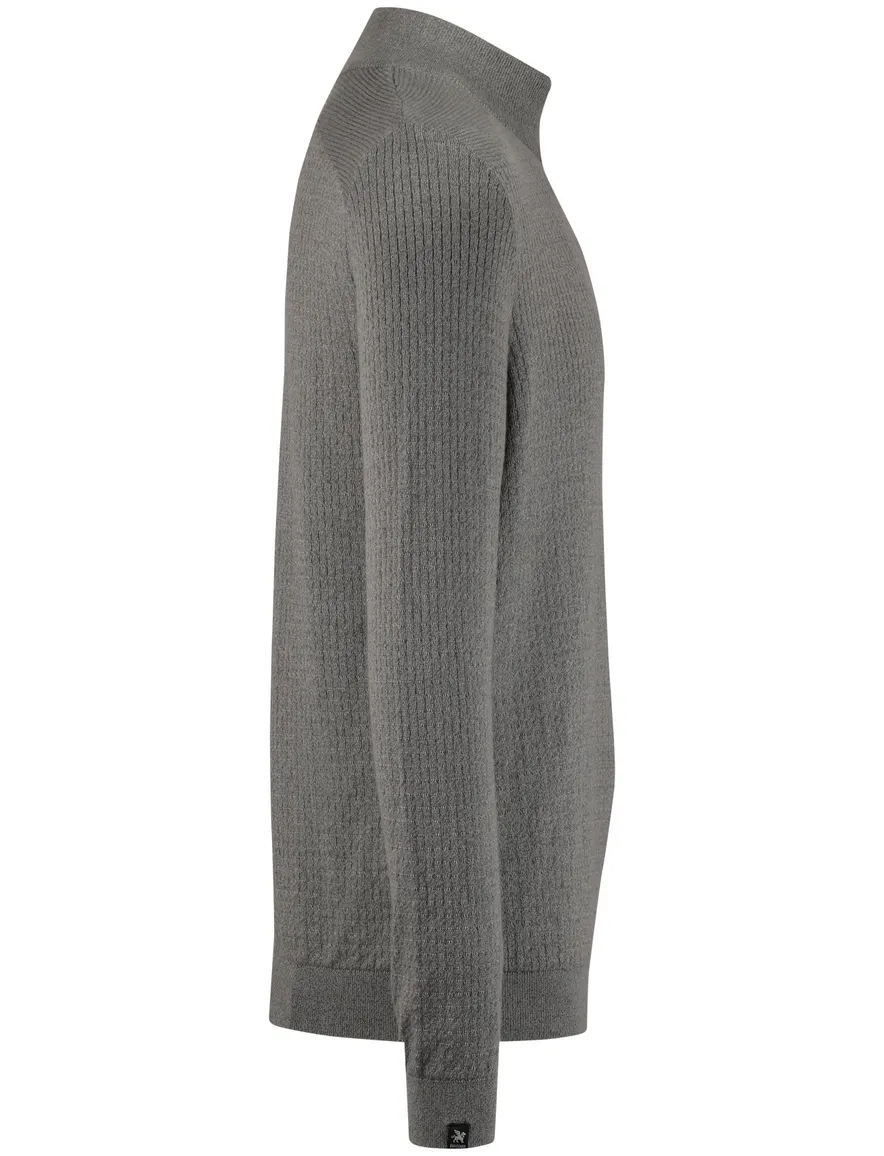 Vanguard half zip trui grijs gebreid