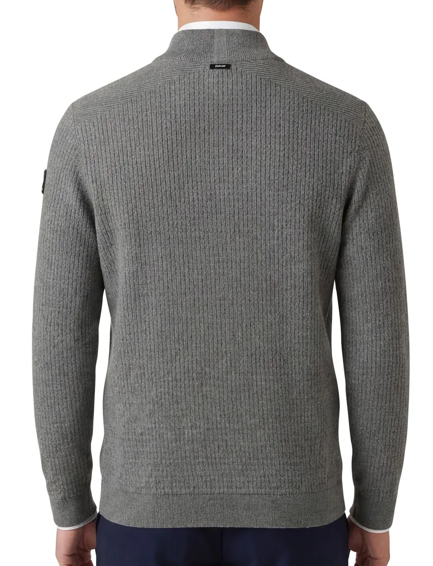 Vanguard half zip trui grijs gebreid