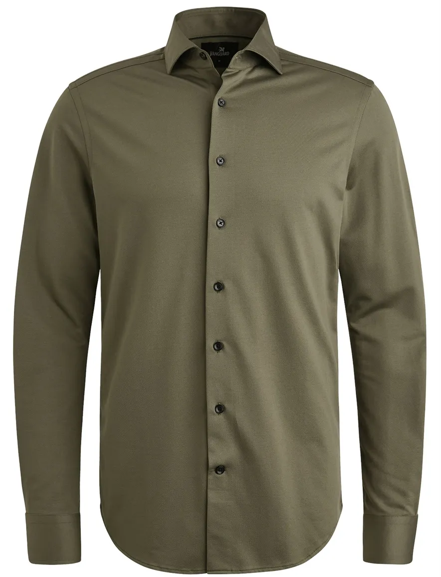 Vanguard jersey casual overhemd groen