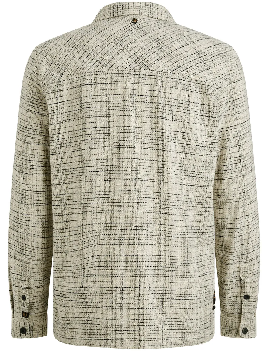 PME Legend casual overhemd creme geprint normale fit