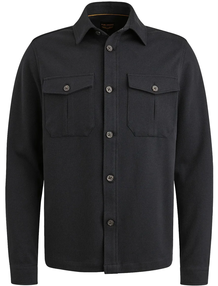 PME Legend overshirt effen zwart normale fit
